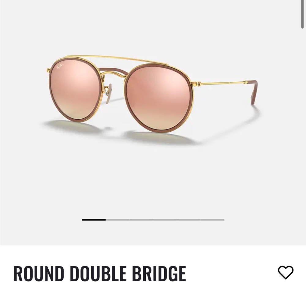 Ray ban round double bridge gold cooper mirror sunglasses